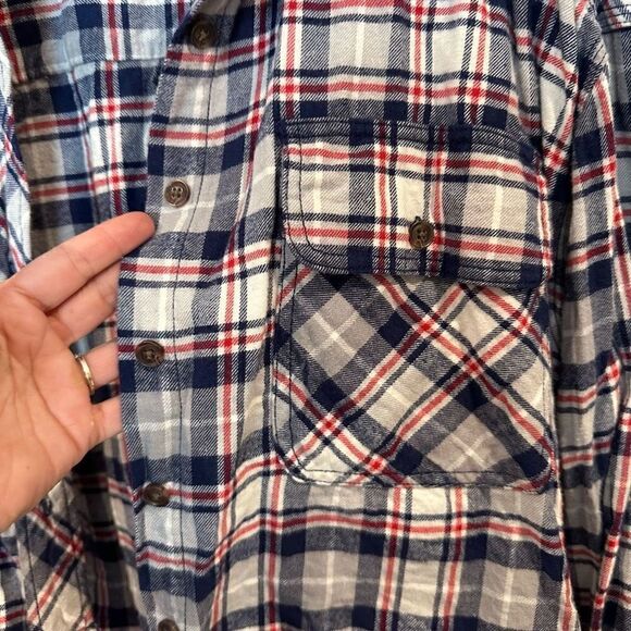 BDG Cropped Flannel Plaid Shirt Medium - Picture 5 of 7